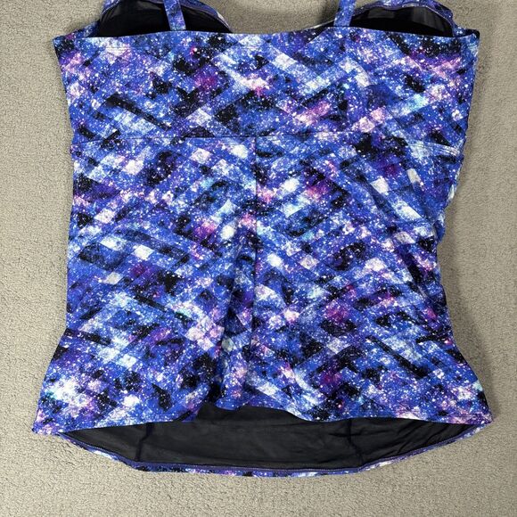 Torrid Women’s Bathing Suit Top Size L Cosmic Space Tankini Tummy Control Adjust - Picture 11 of 12